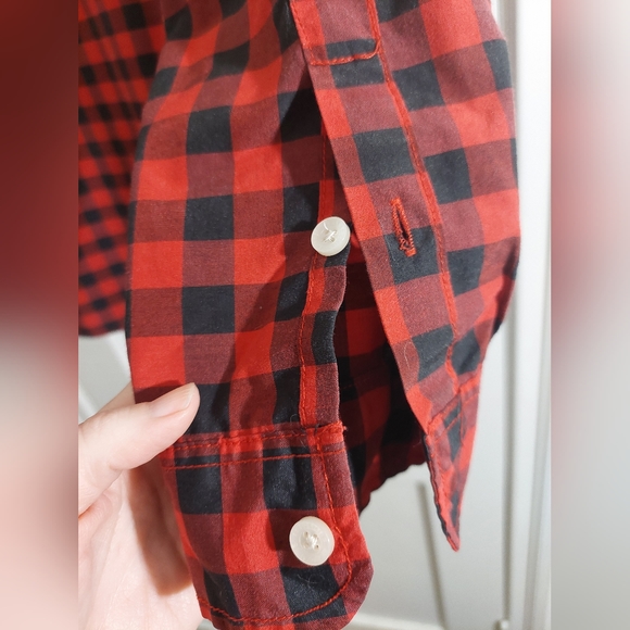 Akademiks Gingham Buffalo Check Size Med Button Down Plaid Preppy Corp Christmas - Picture 3 of 6
